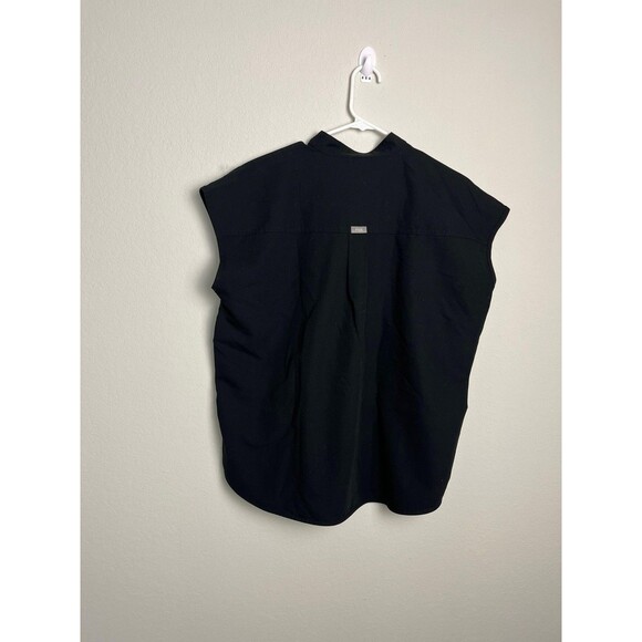 FIGS Scrub Shirt Womens S Black Technical Collection V Neck Cap Sleeve - Picture 4 of 4